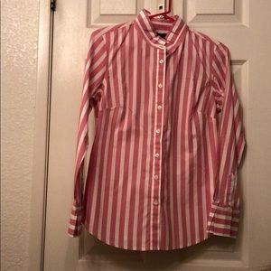Banana Republic Button up pink and white stripes.